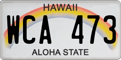 HI license plate WCA473