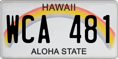 HI license plate WCA481