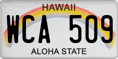HI license plate WCA509