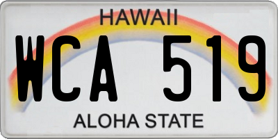 HI license plate WCA519