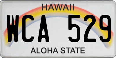 HI license plate WCA529