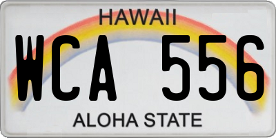 HI license plate WCA556