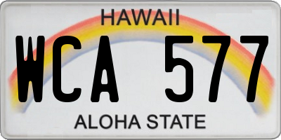 HI license plate WCA577