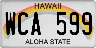 HI license plate WCA599