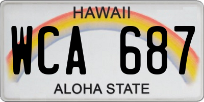 HI license plate WCA687