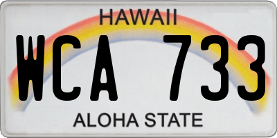 HI license plate WCA733