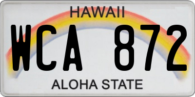 HI license plate WCA872