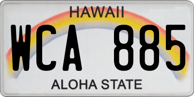 HI license plate WCA885