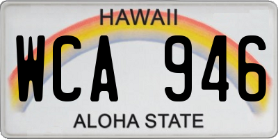 HI license plate WCA946