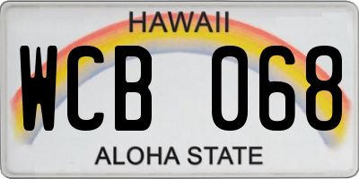 HI license plate WCB068