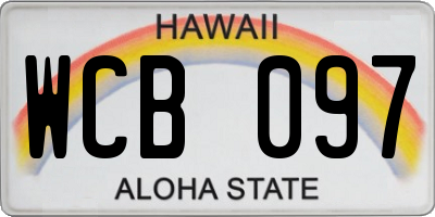 HI license plate WCB097