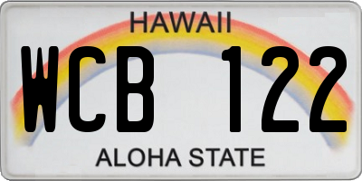 HI license plate WCB122
