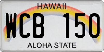 HI license plate WCB150