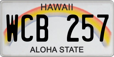 HI license plate WCB257