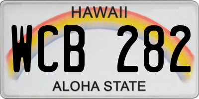HI license plate WCB282