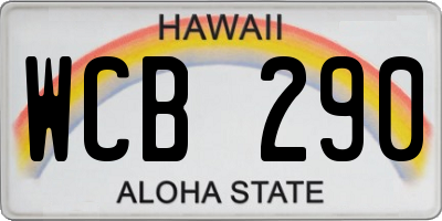 HI license plate WCB290