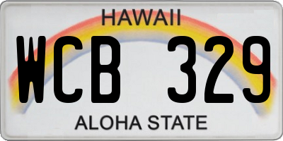 HI license plate WCB329