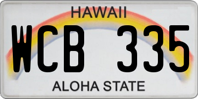 HI license plate WCB335
