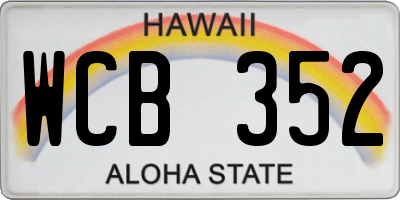HI license plate WCB352