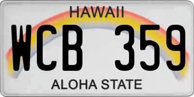 HI license plate WCB359
