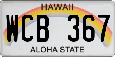 HI license plate WCB367