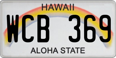 HI license plate WCB369
