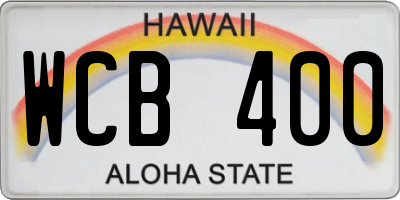 HI license plate WCB400