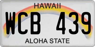 HI license plate WCB439