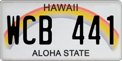 HI license plate WCB441