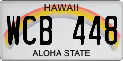 HI license plate WCB448