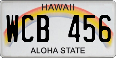 HI license plate WCB456