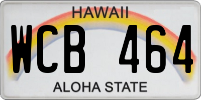 HI license plate WCB464