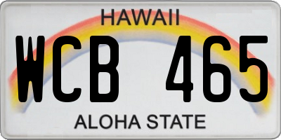 HI license plate WCB465