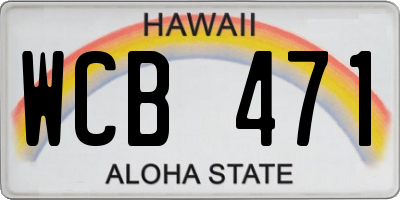HI license plate WCB471