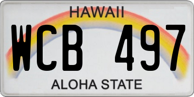 HI license plate WCB497
