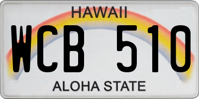 HI license plate WCB510
