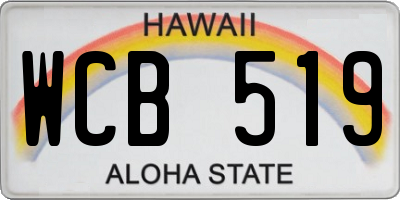 HI license plate WCB519