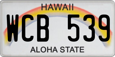 HI license plate WCB539