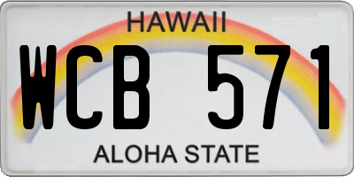HI license plate WCB571