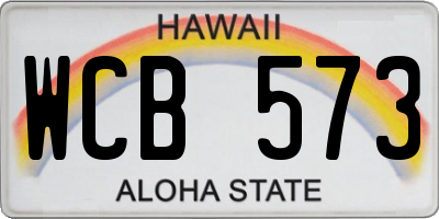HI license plate WCB573