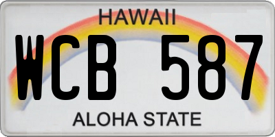 HI license plate WCB587