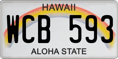 HI license plate WCB593