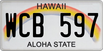 HI license plate WCB597