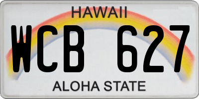 HI license plate WCB627