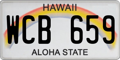 HI license plate WCB659