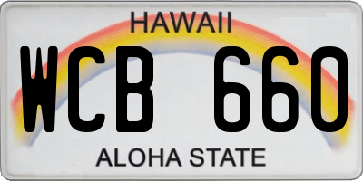 HI license plate WCB660