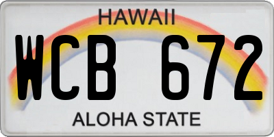HI license plate WCB672