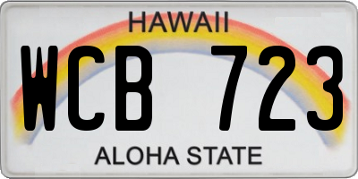HI license plate WCB723