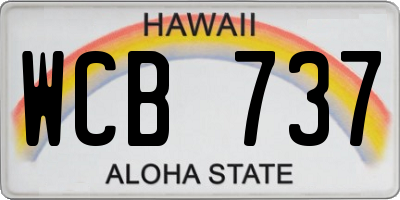 HI license plate WCB737