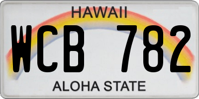 HI license plate WCB782